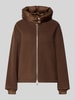 Blonde No. 8 Doubleface Wolljacke mit abnehmbarer Steppkapuze Dunkelbraun