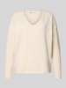 Only Regular Fit Pullover mit V-Ausschnitt Modell 'RICA LIFE' Ecru