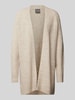 MOS MOSH Lange cardigan met ribboorden, model 'THORA' Beige