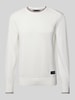 Tommy Hilfiger Strickpullover mit Label-Patch Offwhite