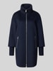 White Label Lange jas van wolmix met ritszakken Marineblauw