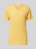 Jack & Jones T-shirt z dekoltem w serek model ‘SPLIT’ Musztardowy