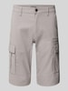 s.Oliver BLACK LABEL Relaxed Fit Cargo-Bermudas aus Baumwoll-Elasthan-Mix Hellgrau