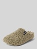 Verbenas Slippers met imitatiebont, model 'YORK CURLY' Lindegroen