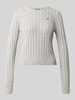 REVIEW Slim Fit Pullover aus Baumwoll-Mix Mittelgrau Melange