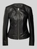 Cabrini Lederjacke mit Paspeltaschen Black