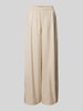 Drykorn Wide leg stoffen broek met elastische band, model 'CEILING' Beige