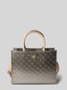 Guess Tote Bag mit Label-Strukturmuster Modell 'ARNELA' Silber