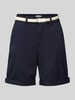 s.Oliver RED LABEL Regular fit korte chino met gevlochten riem Marineblauw