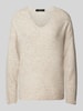 Vero Moda Regular Fit Strickpullover in Melange Modell 'CREWLEFILLE' Ecru Melange