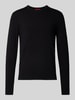 HUGO Strickpullover mit Rundhalsausschnitt Modell 'San Cody' Black