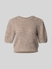 Vero Moda Regular Fit Strickpullover mit Woll-Anteil Modell 'NOVAH' Sand Melange