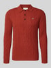Gant Slim fit shirt met lange mouwen van zuivere wol, model 'Cable' Roestrood