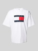 Tommy Jeans T-Shirt mit Label-Print Modell 'SKATE' Weiss