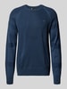 G-Star Raw Gebreide pullover met logostitching en ronde hals Marineblauw