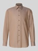 ETERNA Modern fit zakelijk overhemd met kentkraag Zand