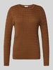Christian Berg Woman Strickpullover mit Zopfmuster Cognac