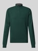 BOSS Gebreide pullover met opstaande kraag, model 'Emarlo' Donkergroen