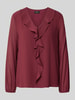 s.Oliver BLACK LABEL blouse met lange mouwen met ruchesvolant Bordeaux