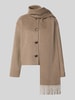 COMMA Jacke aus Woll-Mix mit Schal Taupe