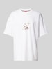 HUGO T-Shirt mit Motiv-Print Modell 'Asil' Weiss