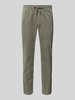 Only & Sons Tapered fit corduroy broek met elastische band, model 'LINUS' Rietgroen