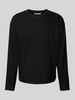 WEEKDAY Longsleeve mit geripptem Rundhalsausschnitt Black