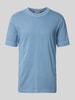 Drykorn T-Shirt mit geripptem Rundhalsausschnitt Modell 'RAPHAEL' Blau