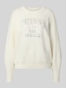 Guess Strickpullover mit Ziersteinbesatz Modell 'LEIGHTON' Weiss