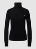 Gant Rollkragenpullover aus Leinen-Mix mit Logo-Stitching Black