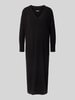 Only Soepele gebreide jurk met V-hals, model 'NEW TESSA' Zwart