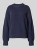 Jake*s Casual Oversized Strickpullover mit gerippten Abschlüssen Dunkelblau