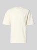 Les Deux T-Shirt mit Strukturmuster und Rundhalsausschnitt Offwhite