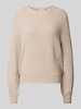 Christian Berg Woman Oversized Strickpullover aus Viskose-Mix mit Rundhalsausschnitt Metallic Beige Melange