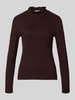 MORE & MORE Slim fit shirt met lange mouwen van katoenmix Donkerbruin