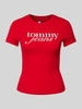 Tommy Jeans Slim Fit T-Shirt aus reiner Baumwolle mit Logo-Print Rot