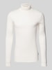 Marc O'Polo Regular fit turtleneck met mouwboordjes Offwhite