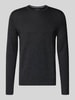 Christian Berg Men Regular Fit Longsleeve aus Merino-Mix Anthrazit Melange