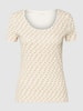 Montego T-Shirt mit Spitzenbesatz Offwhite