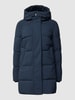 SAVE THE DUCK Gewatteerde lange jas met capuchon, model 'BETHANY' Marineblauw