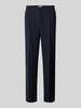 Casual Friday Tapered fit stoffen broek met bandplooien Marineblauw