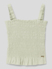 Guess Blousetop met smokdetails Rietgroen