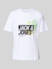 Jack & Jones T-Shirt mit Label-Print Modell 'JAXON' Weiss