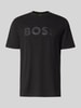 BOSS Green t-shirt o kroju regular fit z czystej bawełny model 'TS_STRUCTURE LOGO 1027473' Czarny