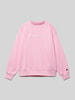 CHAMPION Sweatshirt mit Label-Stitching Rosa