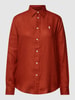 Polo Ralph Lauren Bluse aus Leinen mit Logo-Stitching Rostrot