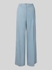 Cambio Wide leg linnen broek met steekzakken, model 'ADRIENNE' Blauw
