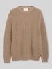 s.Oliver RED LABEL Regular Fit Strickpullover aus reiner Baumwolle mit Rundhalsausschnitt Mittelbraun