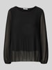 ZABAIONE Blouse met lange mouwen met plissévouwen en ronde hals Zwart