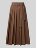 Weekend Max Mara Uitlopende midirok met tailleriem Donkerbruin